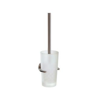 Smedbo L333N 15 in. Wall Mounted Toilet Brush and Holder in Brushed Nickel from the Loft Collection